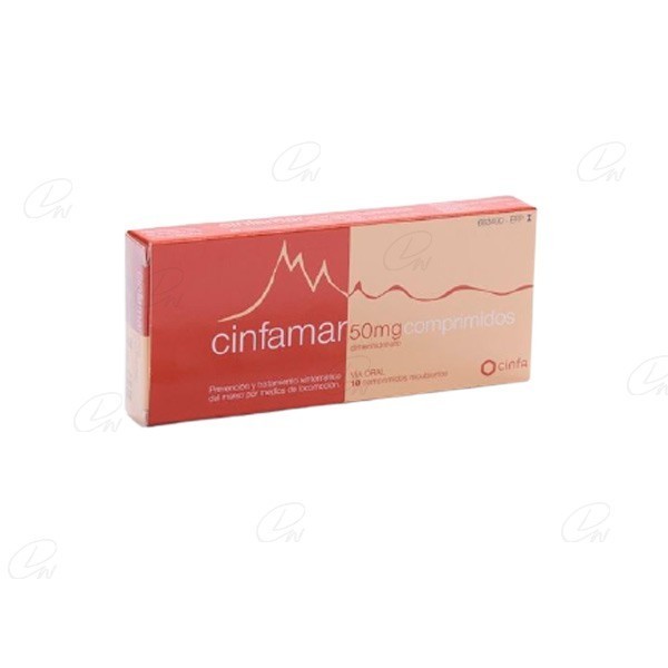 CINFAMAR 50 mg COMPRIMIDOS RECUBIERTOS, 4 comprimidos