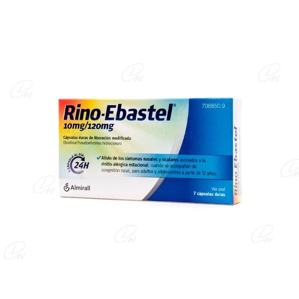RINO EBASTEL 10/120 MG 7 CAPSULAS
