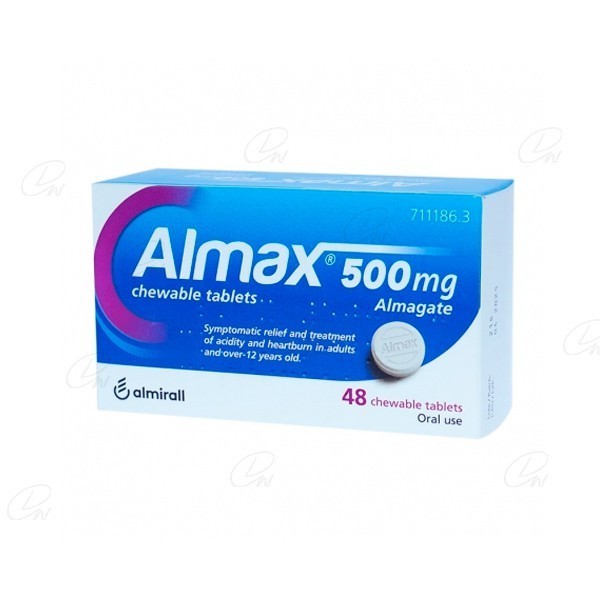 ALMAX 500 MG 48 COMPRIMIDOS MASTICABLES