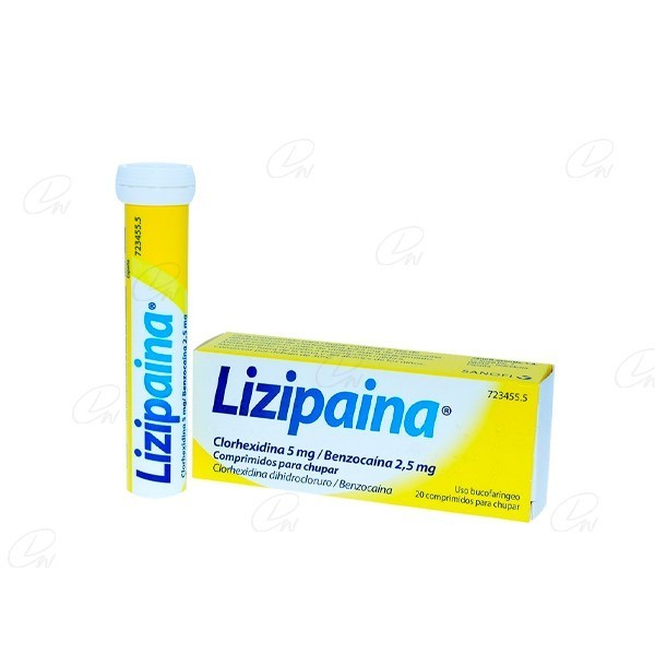 LIZIPAINA CLORHEXIDINA/BENZOCAINA 5/2.5 MG 20 COMPRIMIDOS...