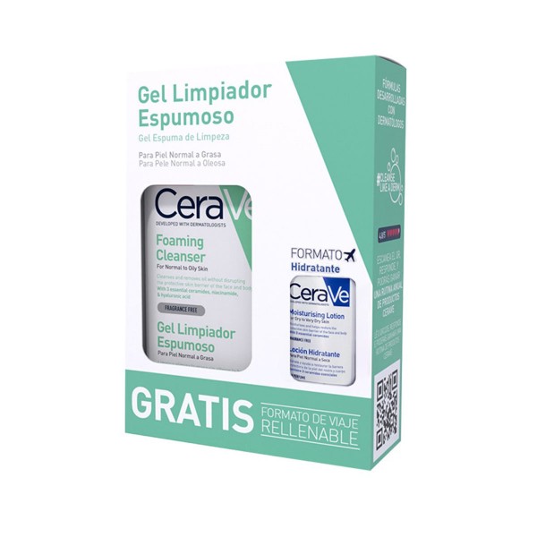 CERAVE GEL LIMPIADOR EMPUMOSO PIEL NORMAL A GRASA + REGALO LOCIÓN HIDRATANTE