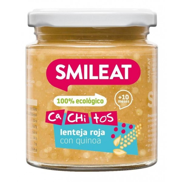smileat cachitos tarrito eco lenteja roja con quinoa 230 gr