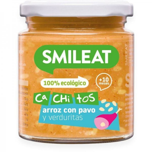 smileat tarrito con cachitos de arroz con pavo y verduras 230gr