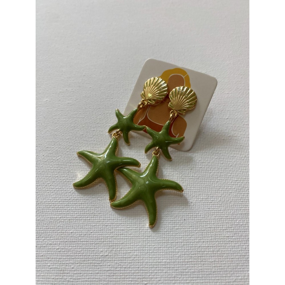 PENDIENTES ESTRELLA MARINA VERDE