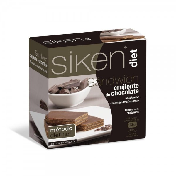siken diet sandwich crujiente de chocolate 6 unidades