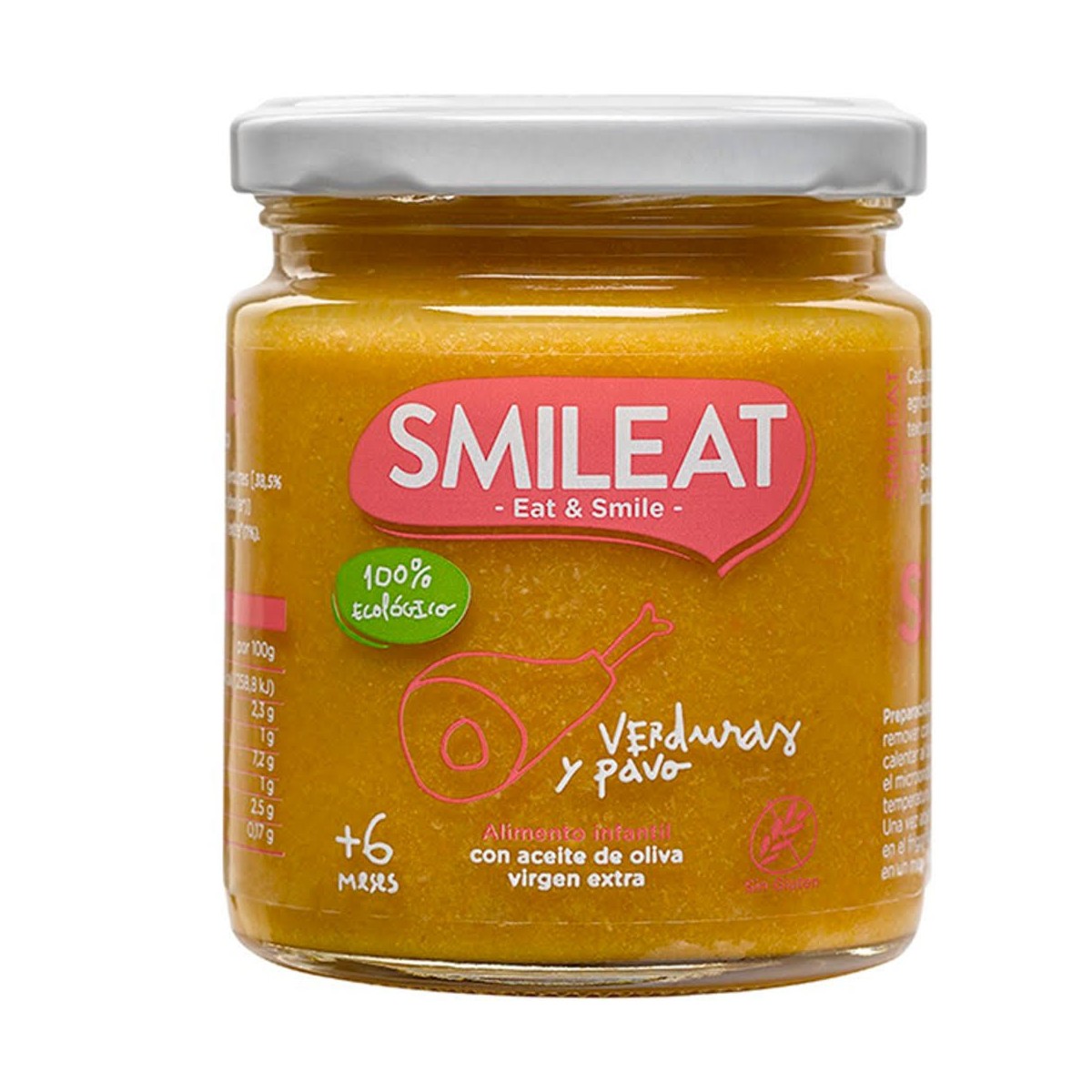 smileat verduras y pavo 230 gramos