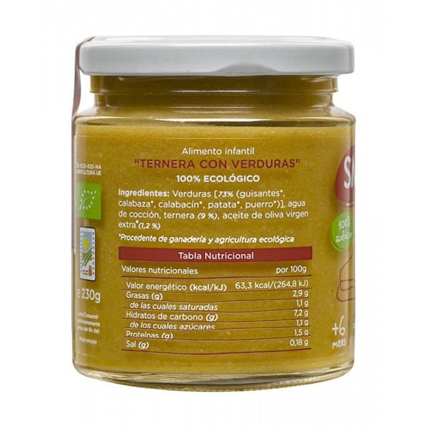 smileat ternera con verduras 230 gramos