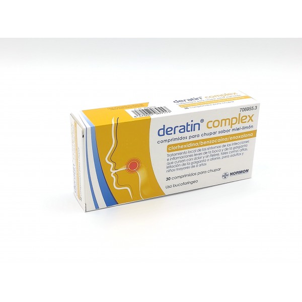 DERATIN COMPLEX COMPRIMIDOS PARA CHUPAR SABOR MIEL-LIMON,...