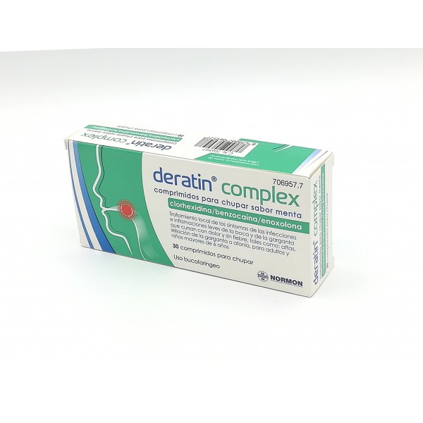DERATIN COMPLEX COMPRIMIDOS PARA CHUPAR SABOR MENTA, 30...
