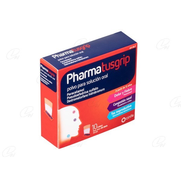PHARMATUSGRIP 500/30/15 MG 10 SOBRES POLVO SOLUCION ORAL