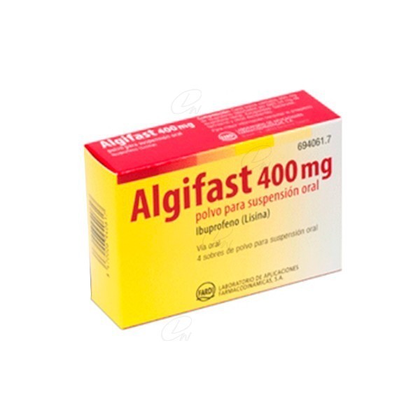 ALGIFAST 400 MG POLVO PARA SUSPENSION ORAL 4 SOBRES