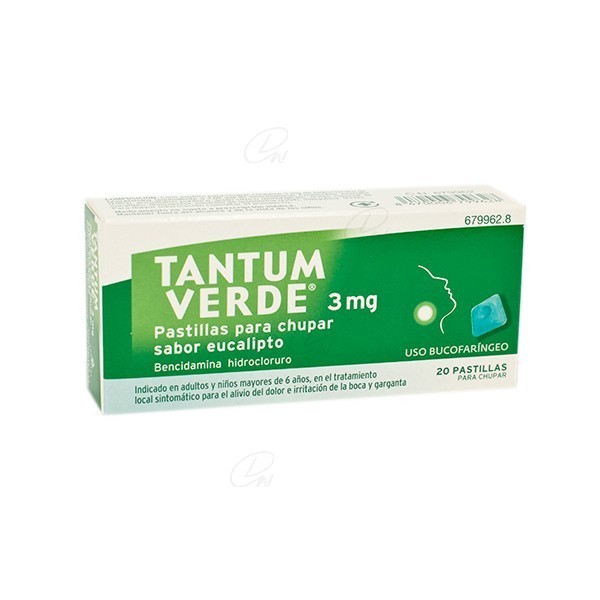 TANTUM VERDE 3 mg PASTILLAS PARA CHUPAR SABOR EUCALIPTO,...