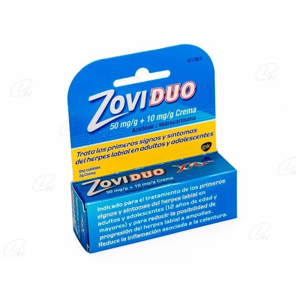 ZOVIDUO 50/10 MG/G CREMA 1 TUBO 2 G