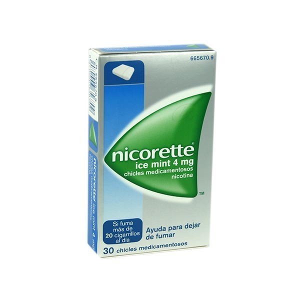 NICORETTE ICE MINT 4 mg CHICLES MEDICAMENTOSOS, 30 chicles