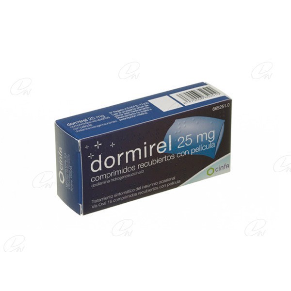 DORMIREL 25 mg COMPRIMIDOS RECUBIERTOS CON PELICULA, 16...