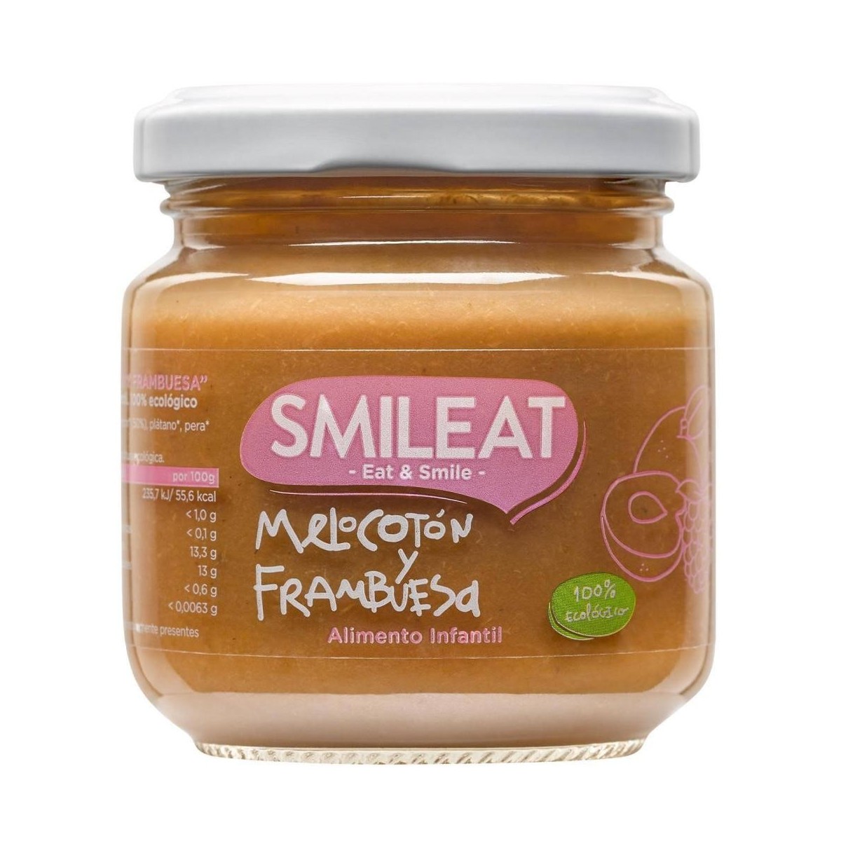 smileat tarrito frambuesa y melocoton 130g