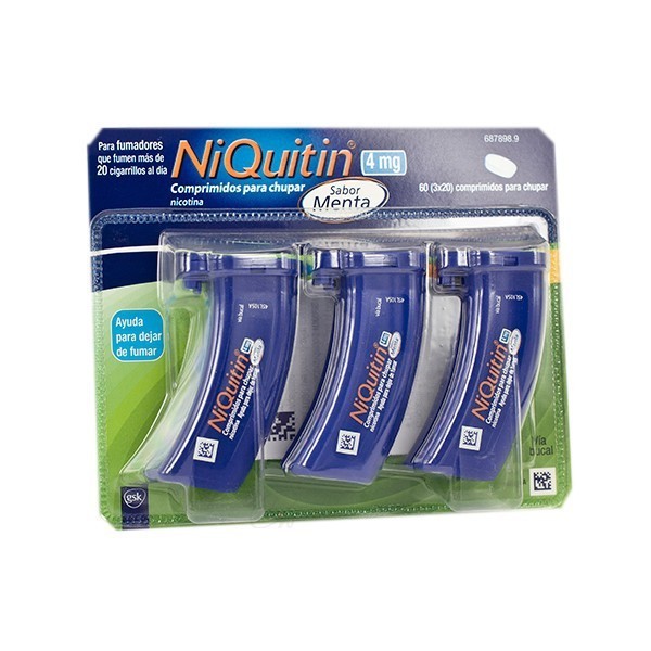NIQUITIN 4 mg COMPRIMIDOS PARA CHUPAR SABOR MENTA, 60...