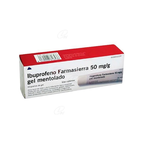 IBUPROFENO FARMASIERRA 50 mg/g GEL MENTOLADO, 1 tubo de 60 g