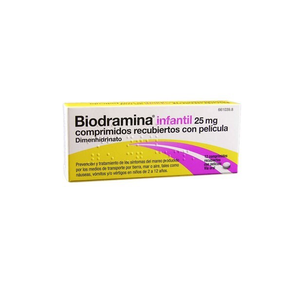 BIODRAMINA INFANTIL 25 mg COMPRIMIDOS RECUBIERTOS CON...
