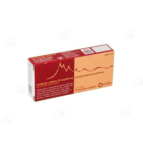 CINFAMAR CAFEINA 50 mg/50 mg COMPRIMIDOS RECUBIERTOS, 10...