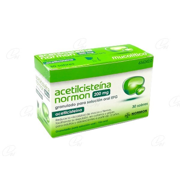 ACETILCISTEINA NORMON EFG 200 MG 30 SOBRES GRANULADO...