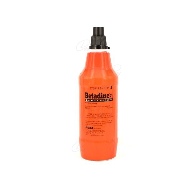 BETADINE 4% SOLUCION JABONOSA, 1 frasco de 500 ml