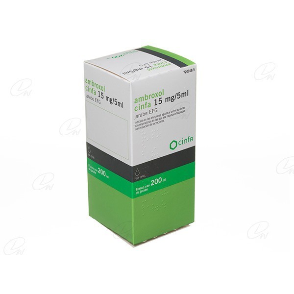 AMBROXOL CINFA 15 mg/5 ml JARABE EFG, 1 frasco de 200 ml