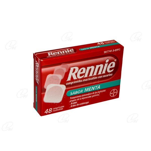 RENNIE  COMPRIMIDOS MASTICABLES CON SACARINA, 48 comprimidos